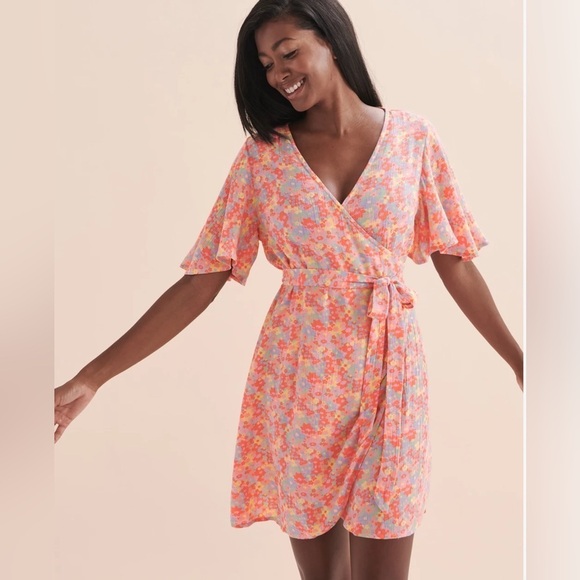 🔆BILLABONG🔆 ALL FOR YOU 2 WRAP DRESS adjustable, beach, activewear, floral - Picture 6 of 13